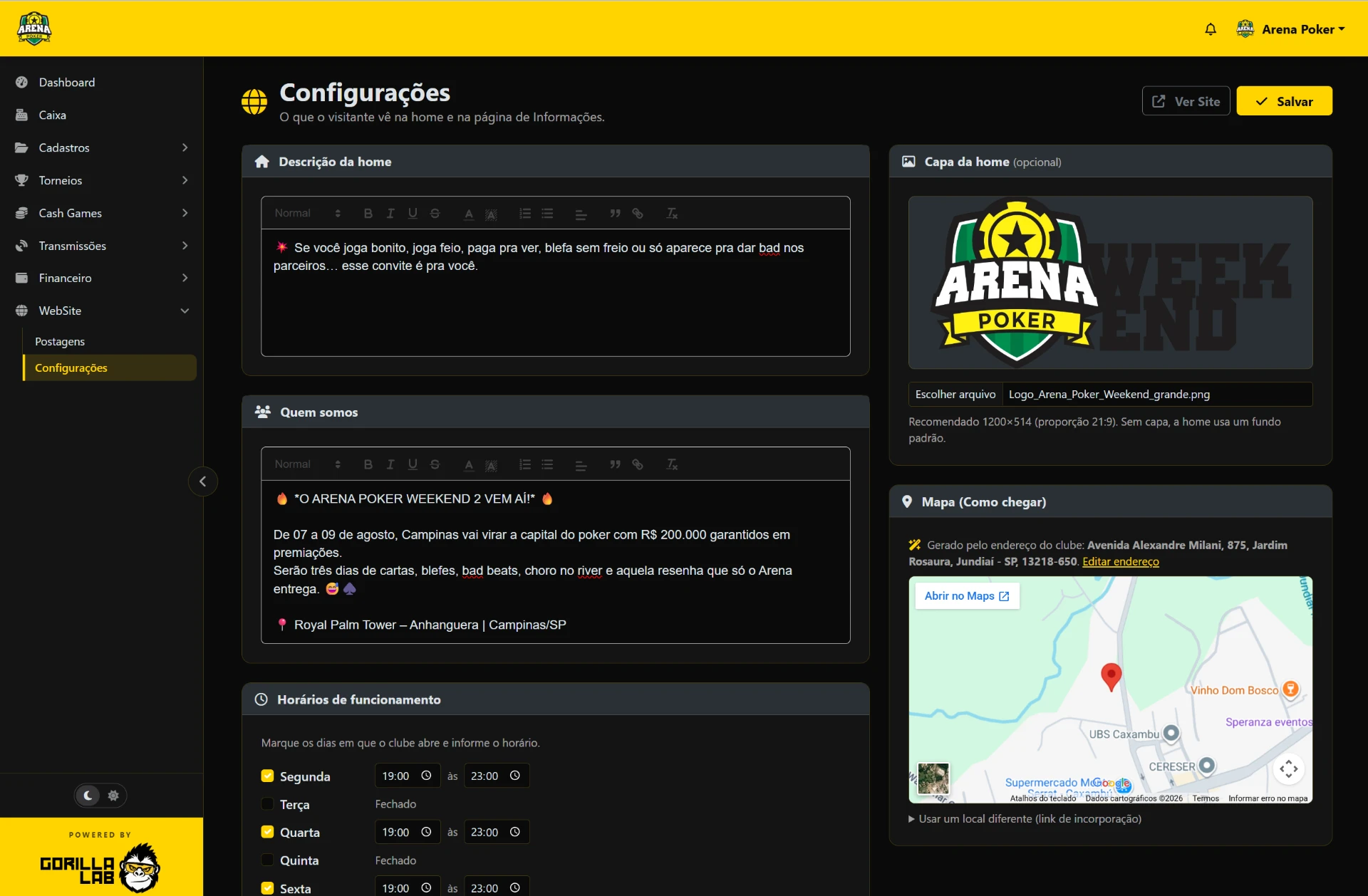 Website do Clube — Gorilla Club